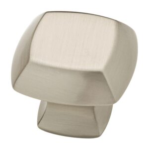 Bevelled Square Satin Nickel Knob