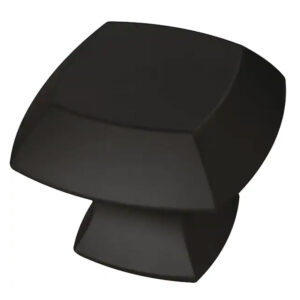 Bevelled Square Matte Black Knob