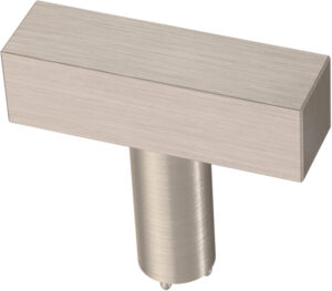Satin Nickel Modern Square Bar Knob 1 1/2"