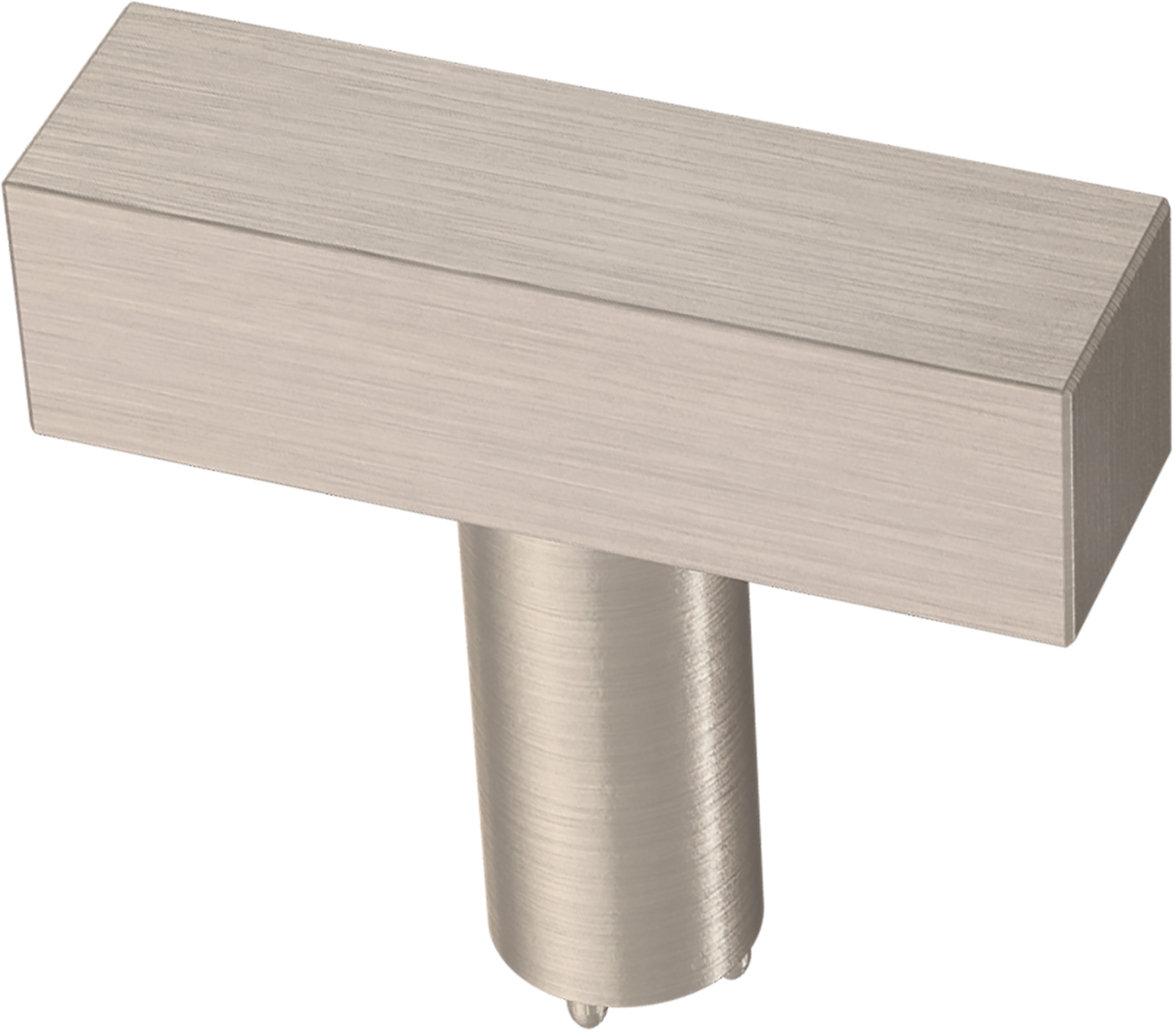 Satin Nickel Modern Square Bar Knob 1 1/2"